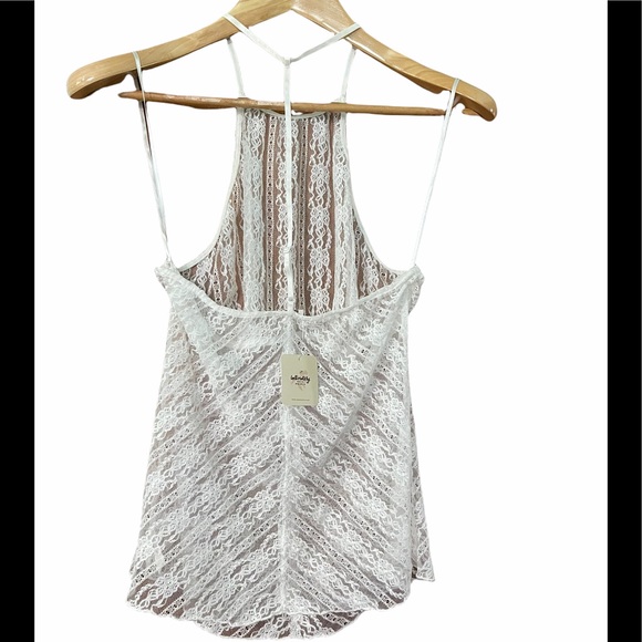 Free People Lovely Lace Cami In White Sz L NWT - Picture 3 of 3